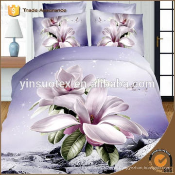 Conjunto de cama de casa rosa flores impresso conjunto de folha de cama 3d comforter conjuntos, 100 poliéster